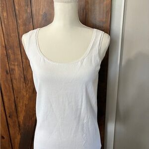 St. John White Women's Knit Scoop Neck Tank Top Size Medium